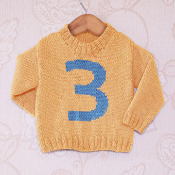 Intarsia - Number 3 Chart - Childrens Sweater