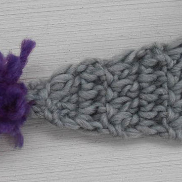 Split Screen Pom Pom Scarf