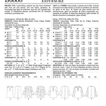 Butterick Misses' Top B6666 - Sewing Pattern