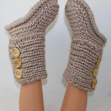 3 Button Childrens Slipper Boots