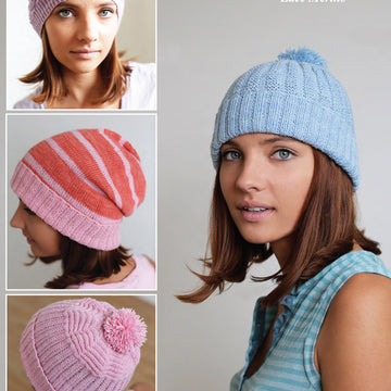 Ribbed Beanie Set in Ella Rae Lace Merino - ER7-01 - Downloadable PDF