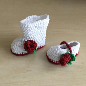Baby Boot Bootie & Crown Set N 284