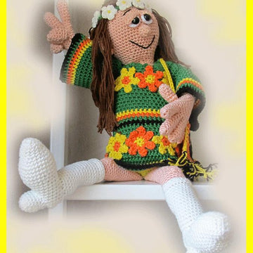 Flower Power Girl Lily amigurumi doll