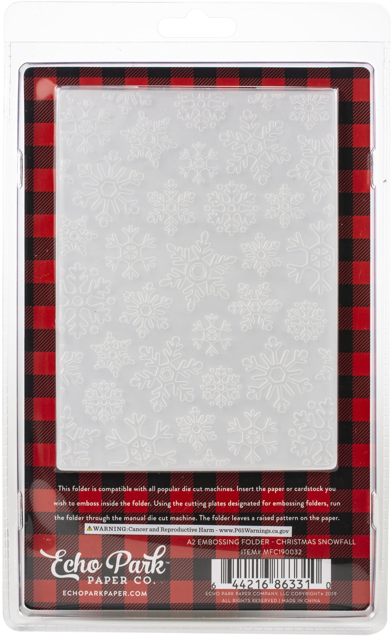 Echo Park Paper Echo Park Embossing Folder A2 - Christmas Snowfall
