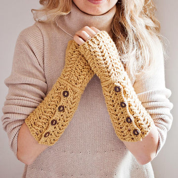 Buttoned Fingerless Gloves