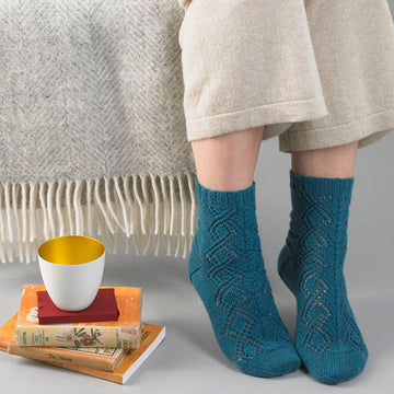 Enya Socks - Knitting Pattern For Women in Debbie Bliss Toast