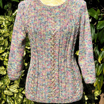 Touch of Lace & Rib Raglan Sweater