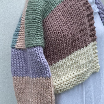 Olive - Colour Block Cardigan
