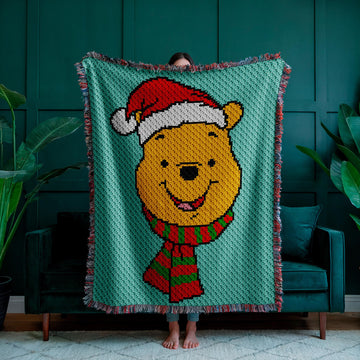 Santa Winnie Pooh Bear C2C blanket pattern