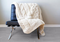 Chunky Double Cable Crochet Blanket / Rug