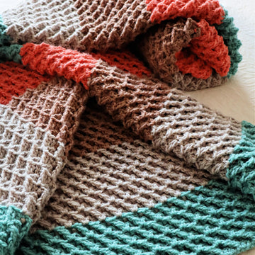 Diagonal Reversible Waffle Blanket