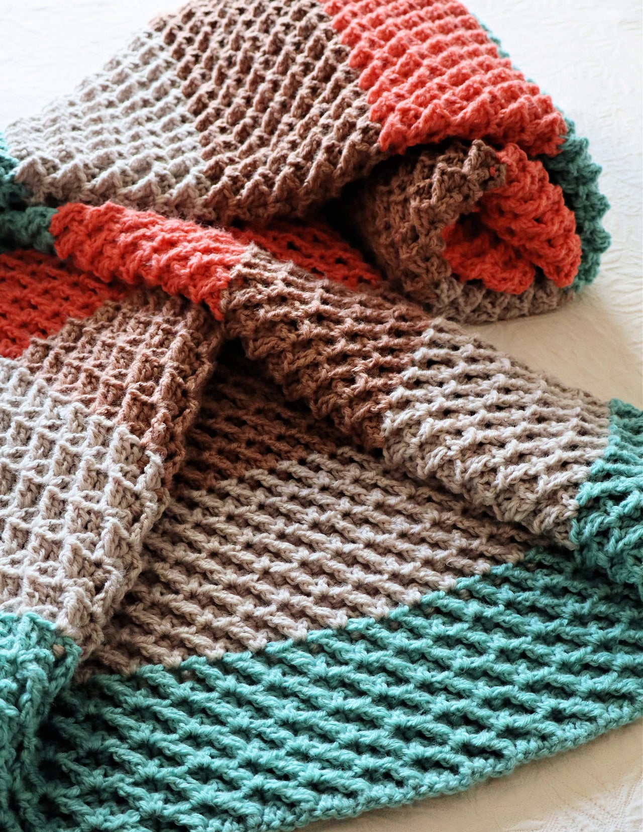 Diagonal Reversible Waffle Blanket