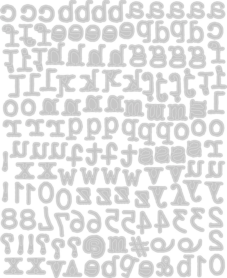 Sizzix Thinlits Dies By Tim Holtz - Alphanumeric Tiny Type Lower