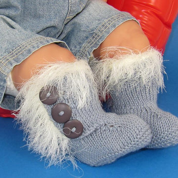 Baby Super Furry 3 Button Booties (Boots Bootees)