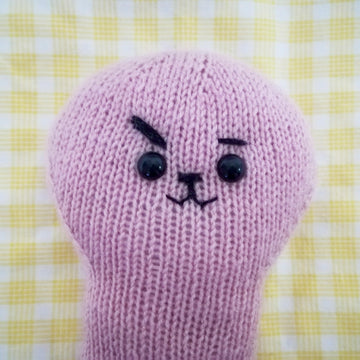 Original Knitting Patterns -Knit a hare COOKY toy, 8 inches tall based on BT21