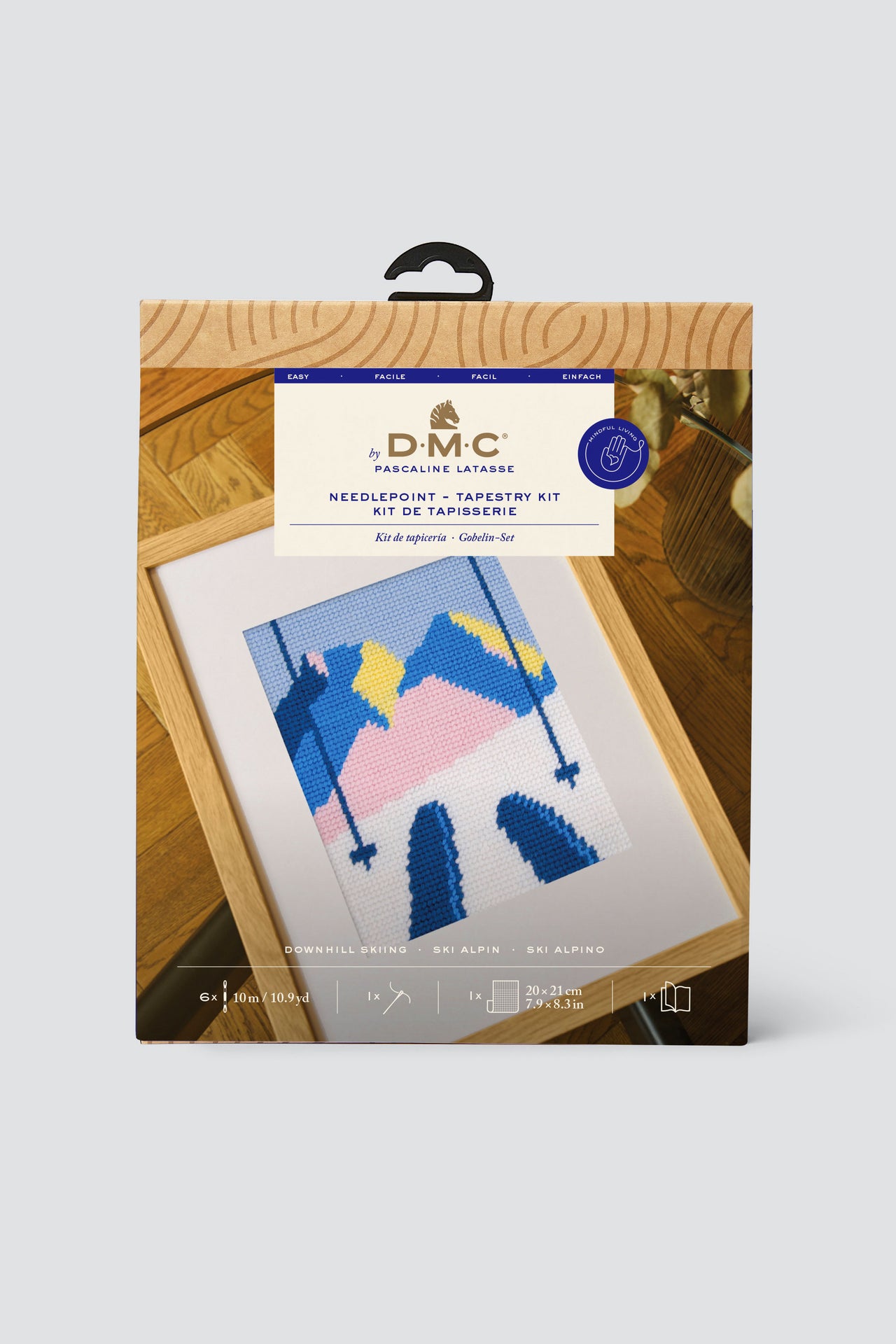 DMC Downhill Skiing Tapestry Kit - 20 x 21 cm