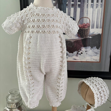 Baby Boy Christening Set Popcorn Stitch