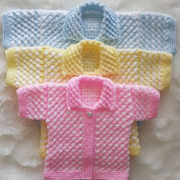 Sadie Baby cardigan with short sleeves 3 sizes 0-12mths