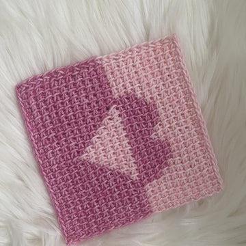 Tunisian Heart Coaster