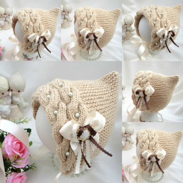 Knitting PATTERN Baby Bonnet Knitted Baby Cap
