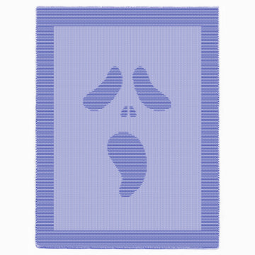 Ghostface blanket Knitting Pattern, Knit and Purl only Halloween motif