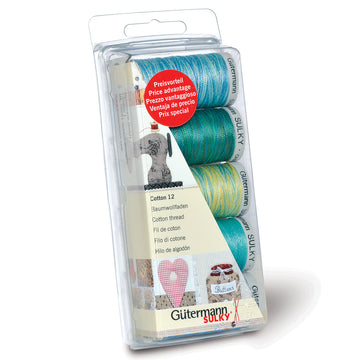Gutermann Thread Set: Cotton No.12: 5 x 200m: Aqua