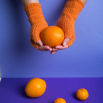 Orange crush crochet mittens