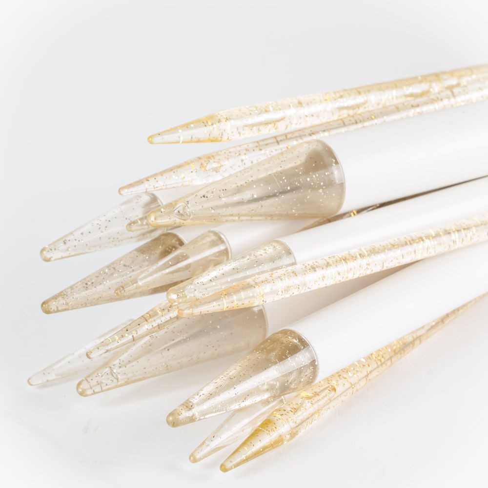 Addi Gold-Glitter Single Point Needles 35cm