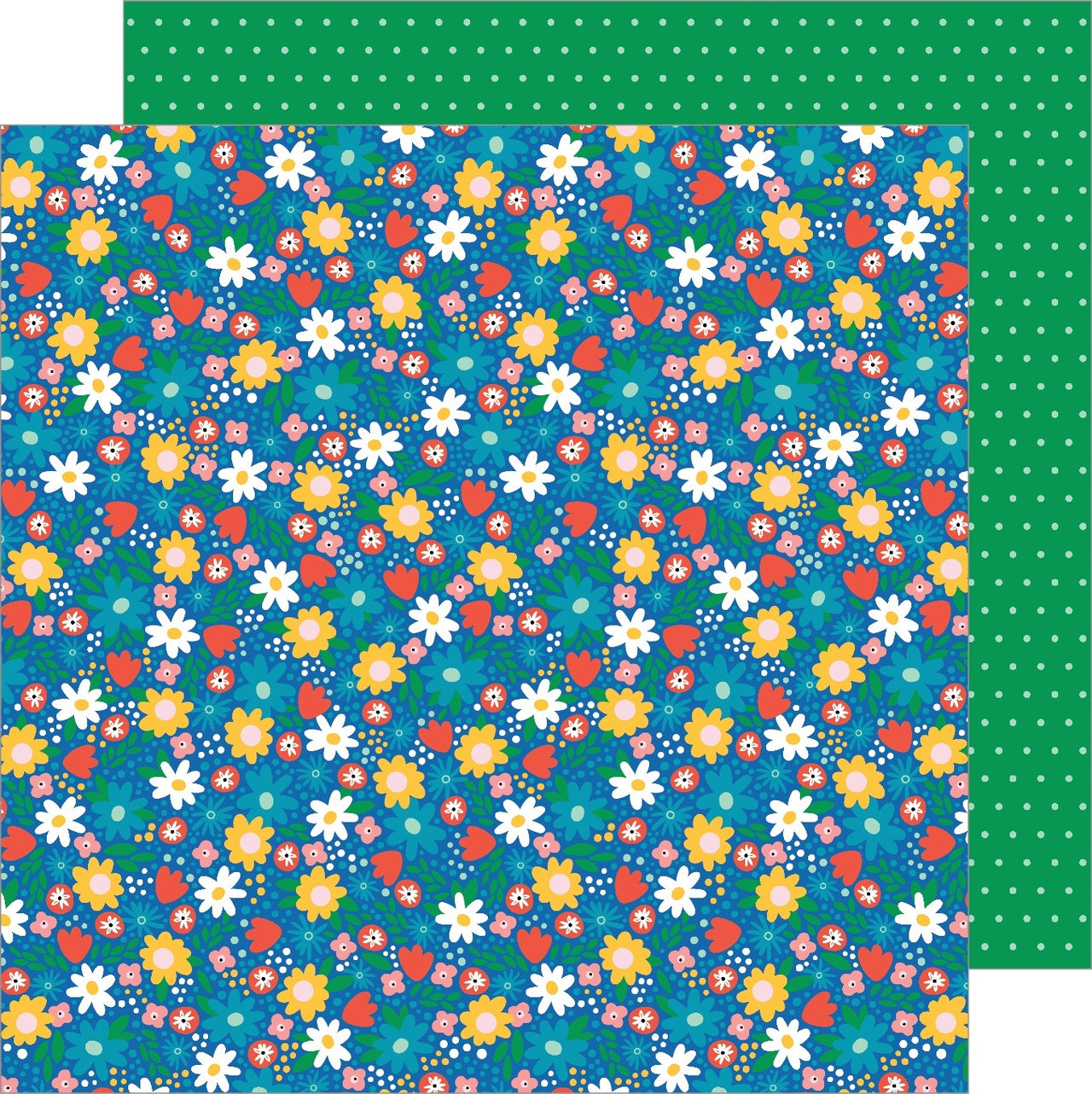 American Crafts Happy Cake Day Double-Sided Cardstock 12"X12" 25/Pkg - Birthday Blossoms