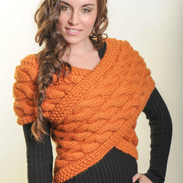 Pullover Cable Vest Wrap