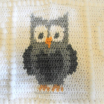 Loveheart Owl Crochet Baby Blanket