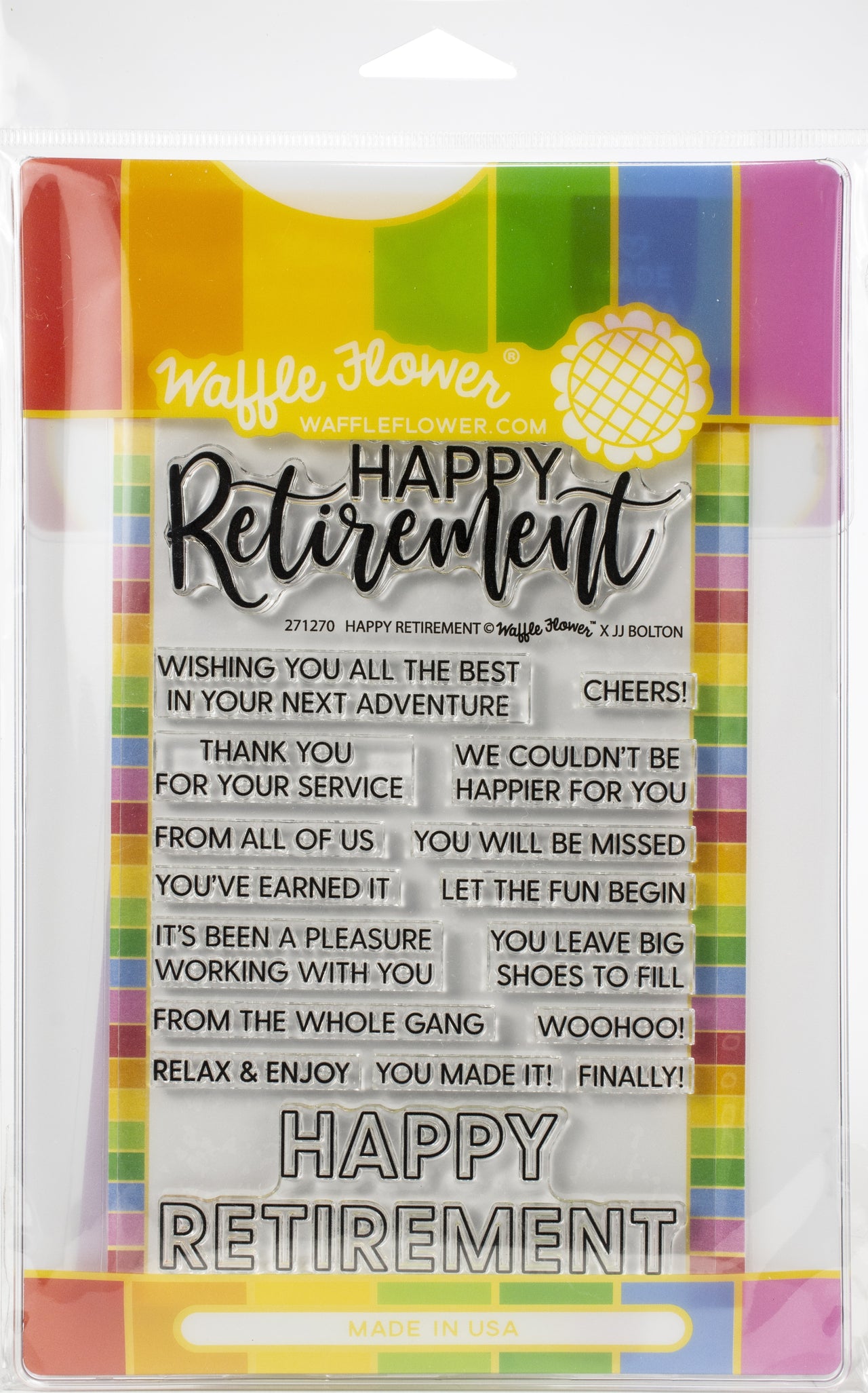Waffle Flower Crafts Waffle Flower Stamp & Die Set - Happy Retirement