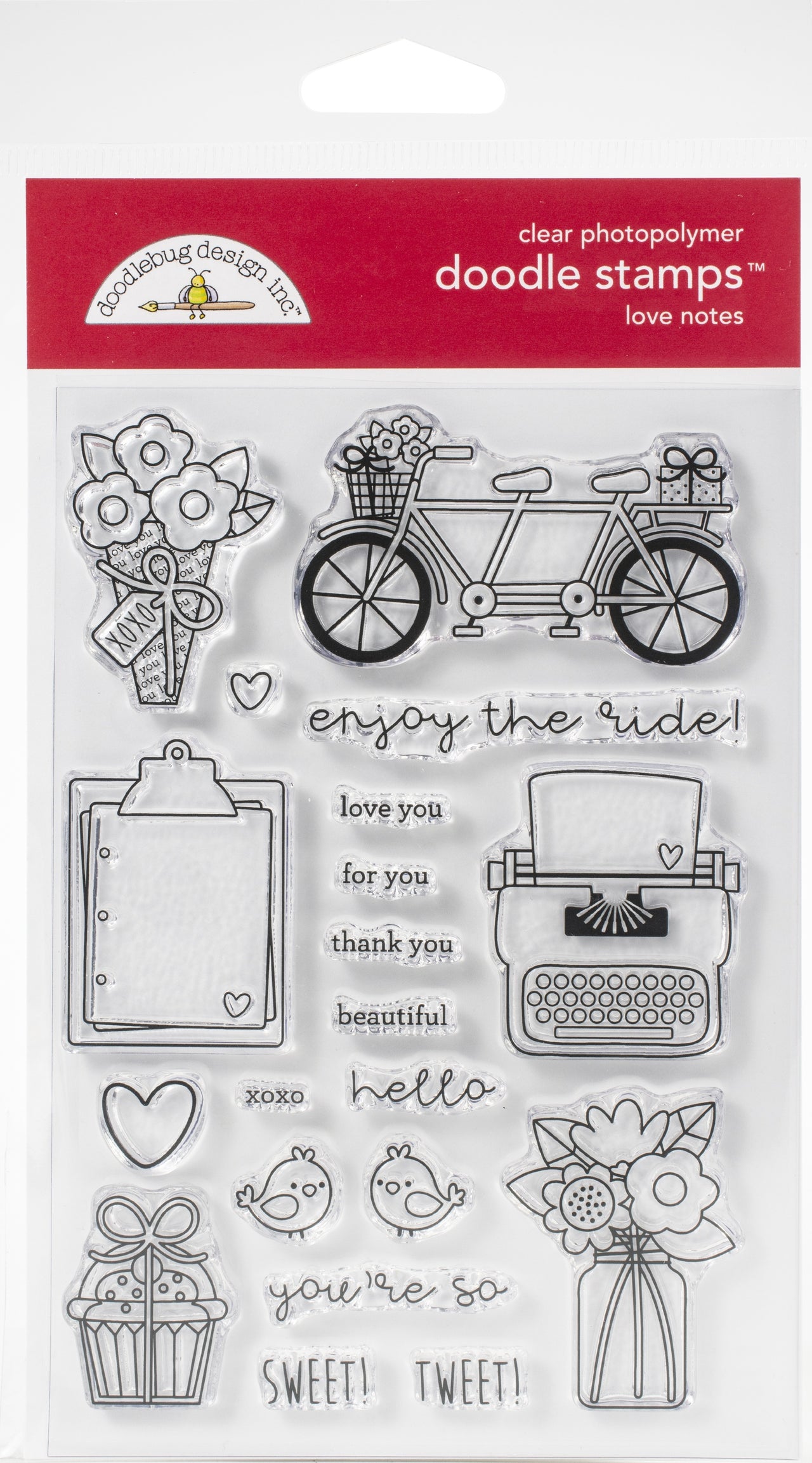 Doodlebug Clear Doodle Stamps - Love Notes