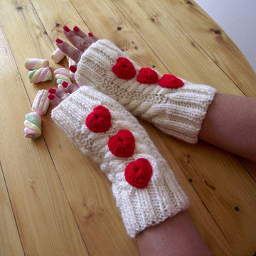 Queen of Hearts Fingerless Mitts