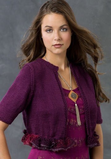 Juliet's Love Shrug in Red Heart Soft Solids - LW2749