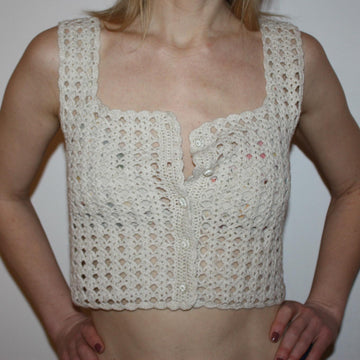 Creamcolored Crop Top