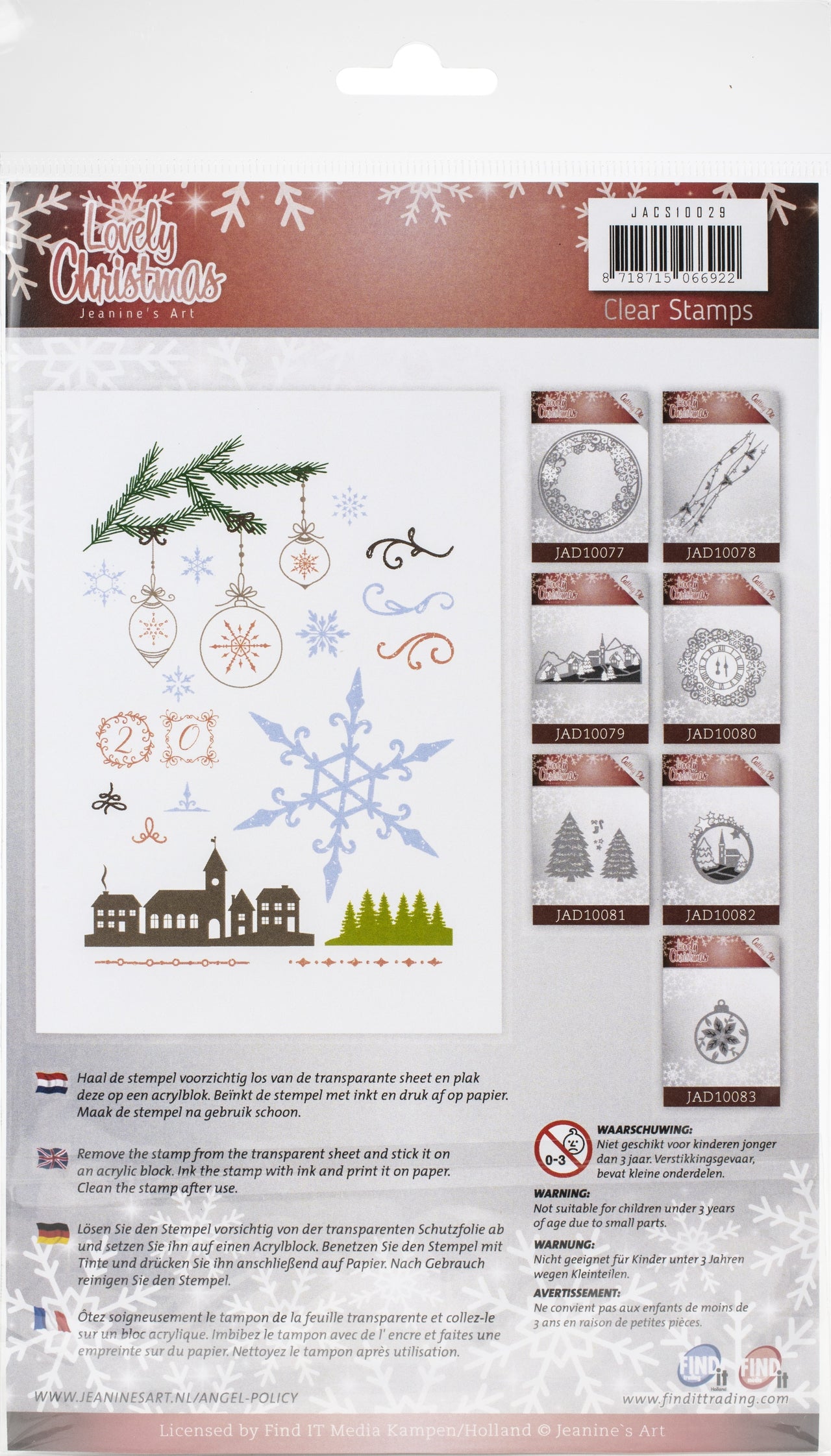Find It Trading Jeanine's Art Clear Stamps - Lovely Christmas