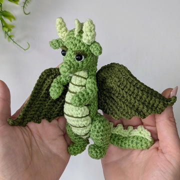 Basil the Dragon crochet pattern, amigurumi dragon pattern