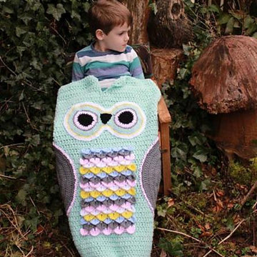 Crochet Pattern child owl cocoon UK & USA Terms #345