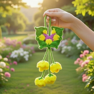 Butterfly & Flower Charm Bag Crochet Pattern – PDF + Video Tutorial