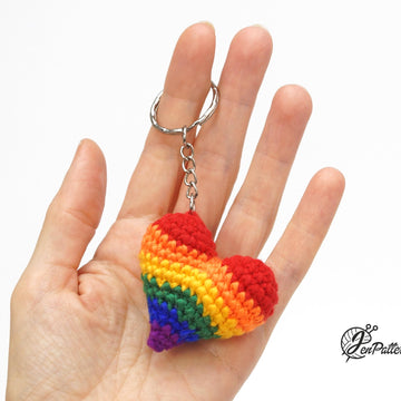 Rainbow Heart Keychain