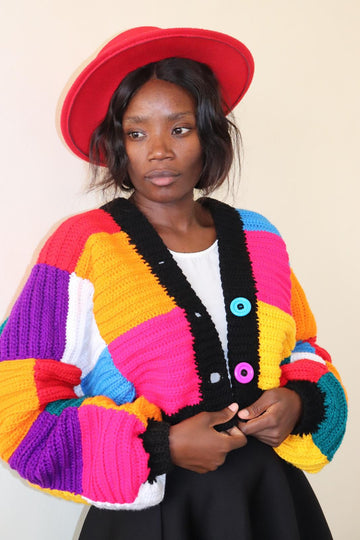 Cheerful crochet Patchwork Cardigan