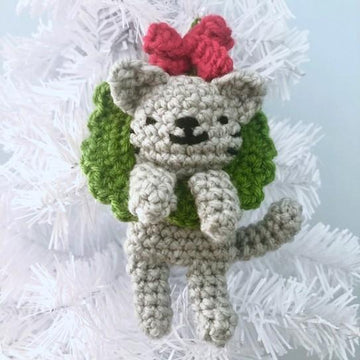 Cat in a Wreath Christmas Ornament