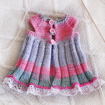 Teddy Bear and Doll Clothes: Dress and Bonnet