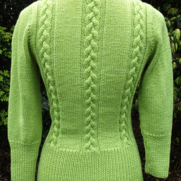 Cabled V Neck Fitted Sweater