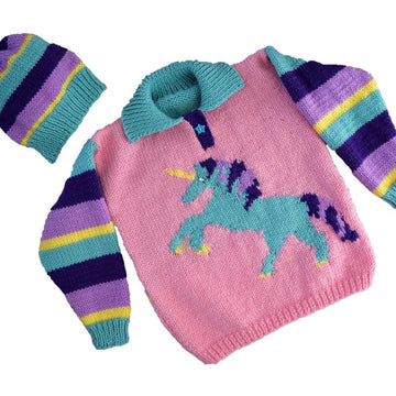 Unicorn Sweater and Hat
