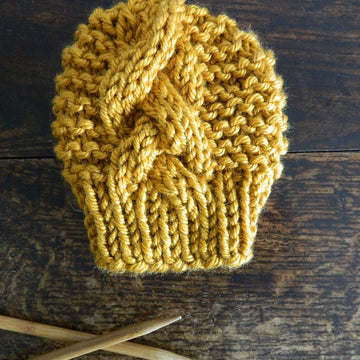 Super Chunky Cable Garter Stitch Hat