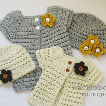 Toddler Cardigan and Beanie