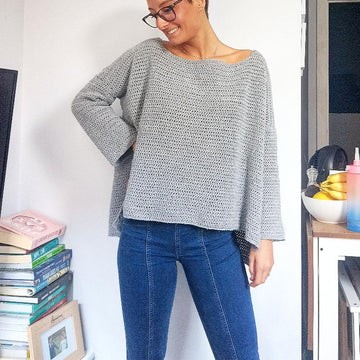 Backless crochet sweater