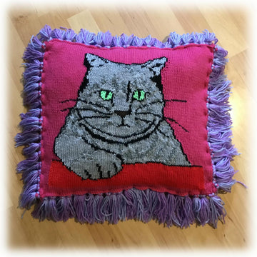 Grey Kitty Cat Cushion